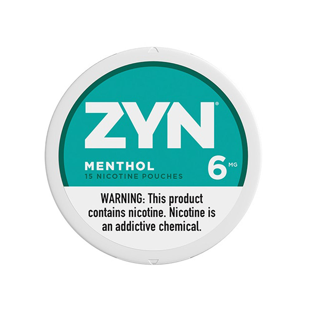 ZYN Nicotine Pouches | (15ct Can) | (5-Can Pack) | 6mg | Menthol