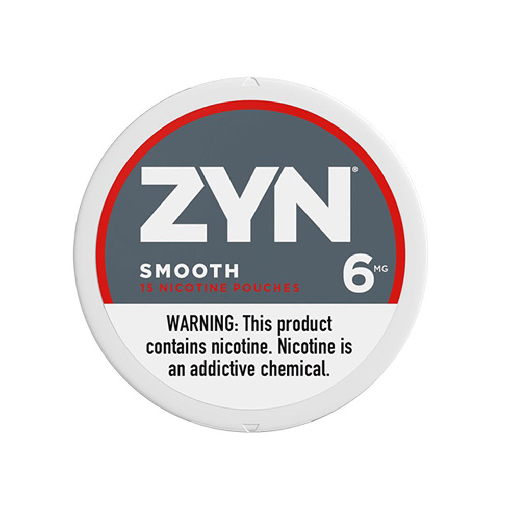 ZYN Nicotine Pouches | (15ct Can) | (5-Can Pack) | 6mg | Smooth