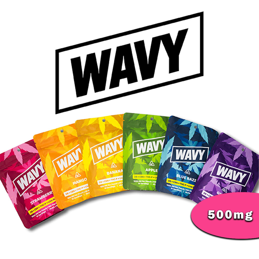 Wavy D8 + CBN + THCP + LR D9 Gummies (500mg 10ct Pouch) Group Photo
