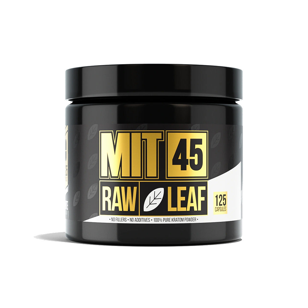 MIT45 Raw Leaf Kratom Capsules (6200mg 125ct Jar) | White Vein