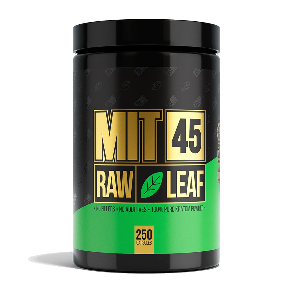 MIT45 Raw Leaf Kratom Capsules (125000mg 250ct Jar) | Green Vein