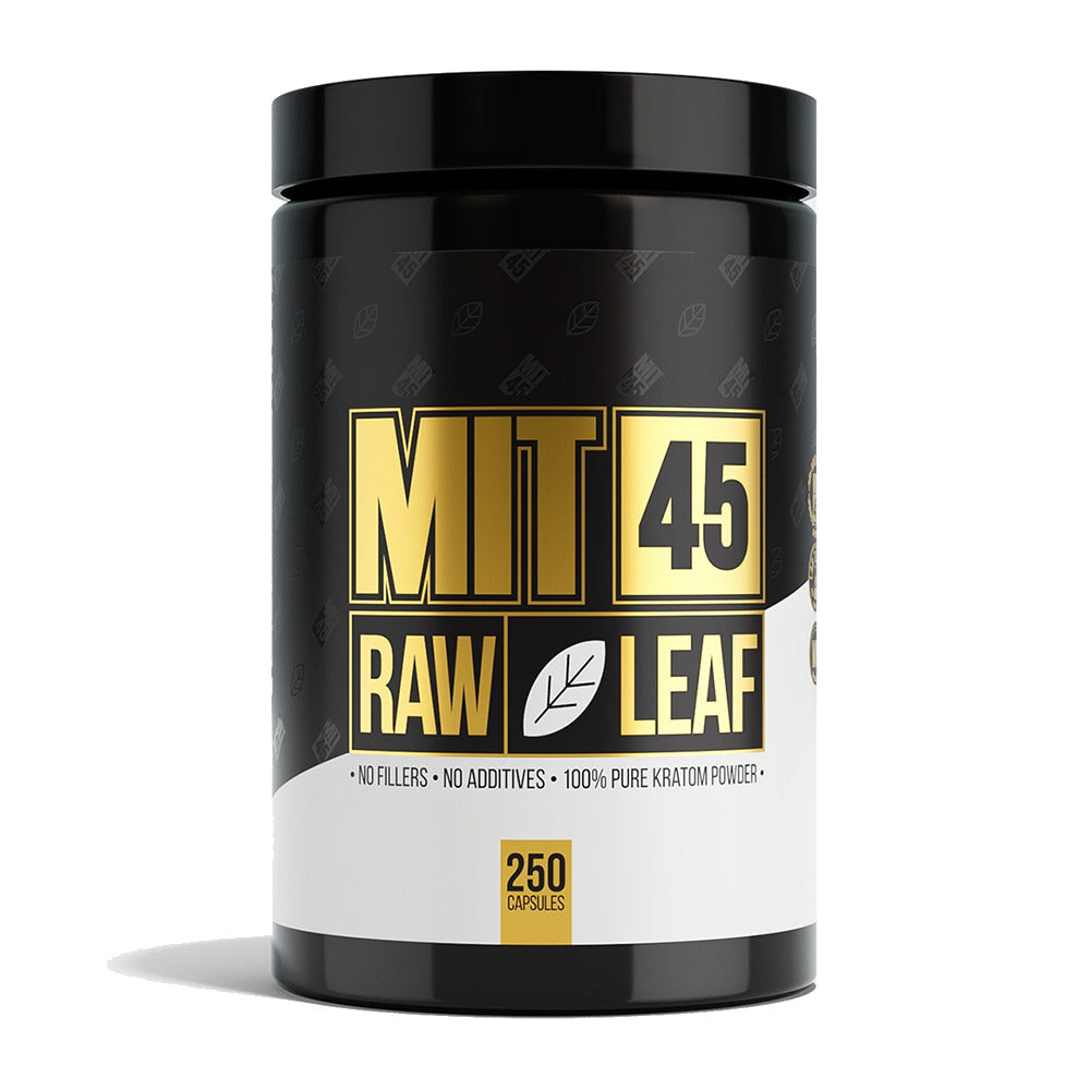 MIT45 Raw Leaf Kratom Capsules (125000mg 250ct Jar) | White Vein