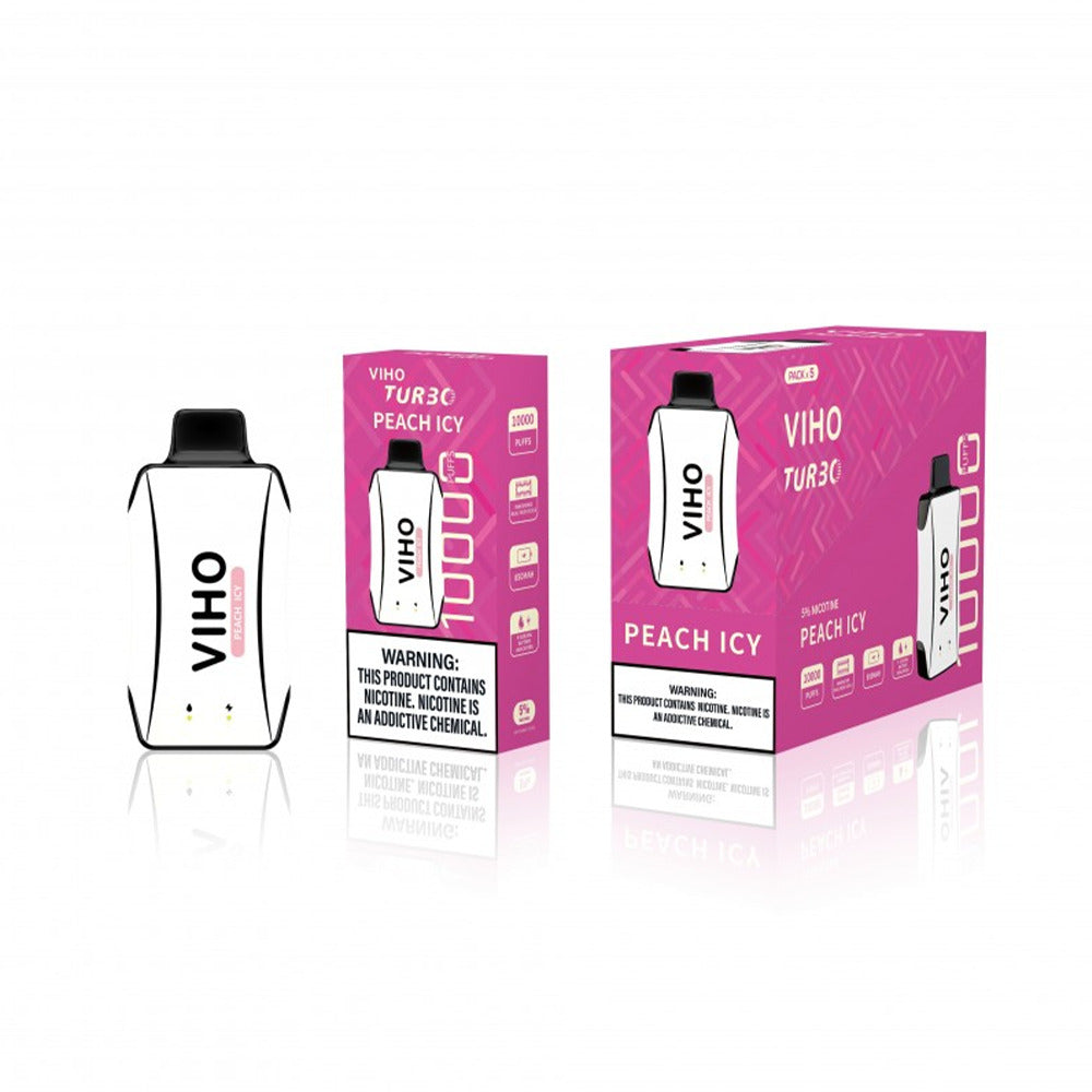 Viho Turbo Disposable | 10000 Puffs | 17mL | 50mg | MOQ 5 | Peachy Icy with packaging