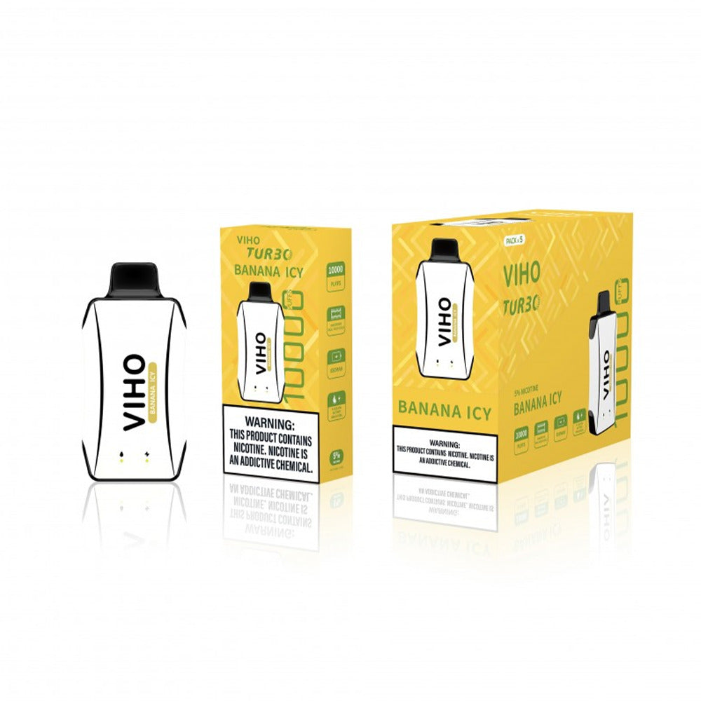 Viho Turbo Disposable | 10000 Puffs | 17mL | 50mg | MOQ 5 | Banana Icy with packaging