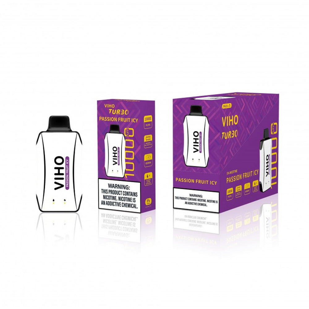 Viho Turbo Disposable | 10000 Puffs | 17mL | 50mg | MOQ 5 | Passion Fruit Icy with packaging