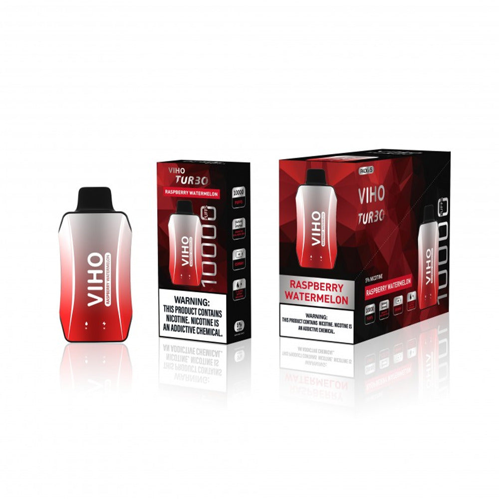 Viho Turbo Disposable | 10000 Puffs | 17mL | 50mg | MOQ 5 | Raspberry Watermelon with packaging