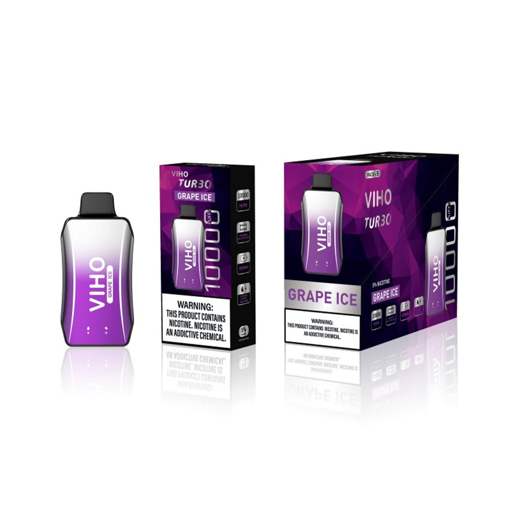 Viho Turbo Disposable | 10000 Puffs | 17mL | 50mg | MOQ 5 | Grape Ice with packaging