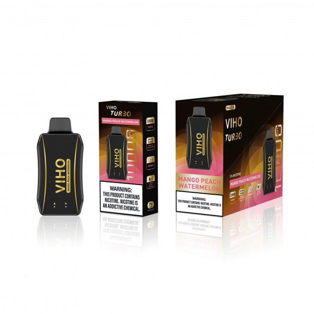Viho Turbo Disposable | 10000 Puffs | 17mL | 50mg | MOQ 5 | Mango Peach Watermelon with packaging