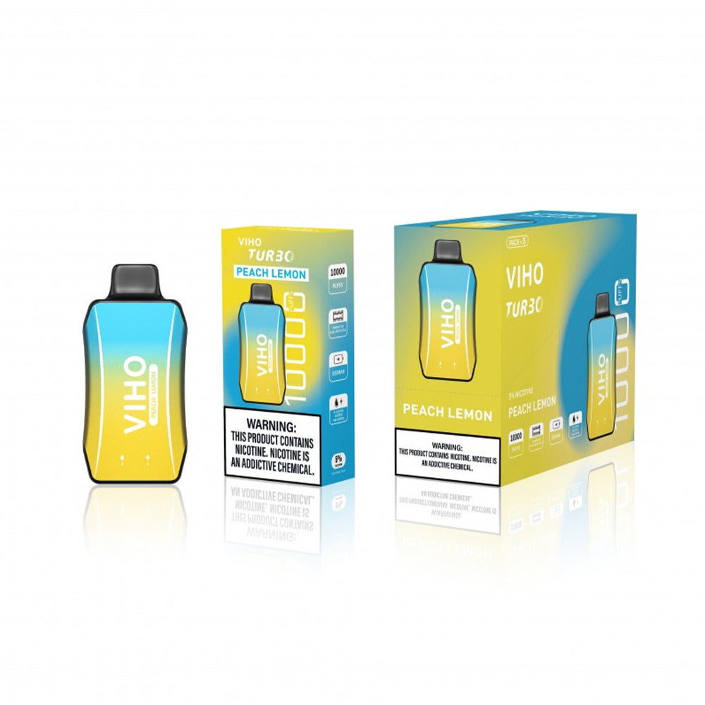 Viho Turbo Disposable | 10000 Puffs | 17mL | 50mg | MOQ 5 | Peach Lemon with packaging