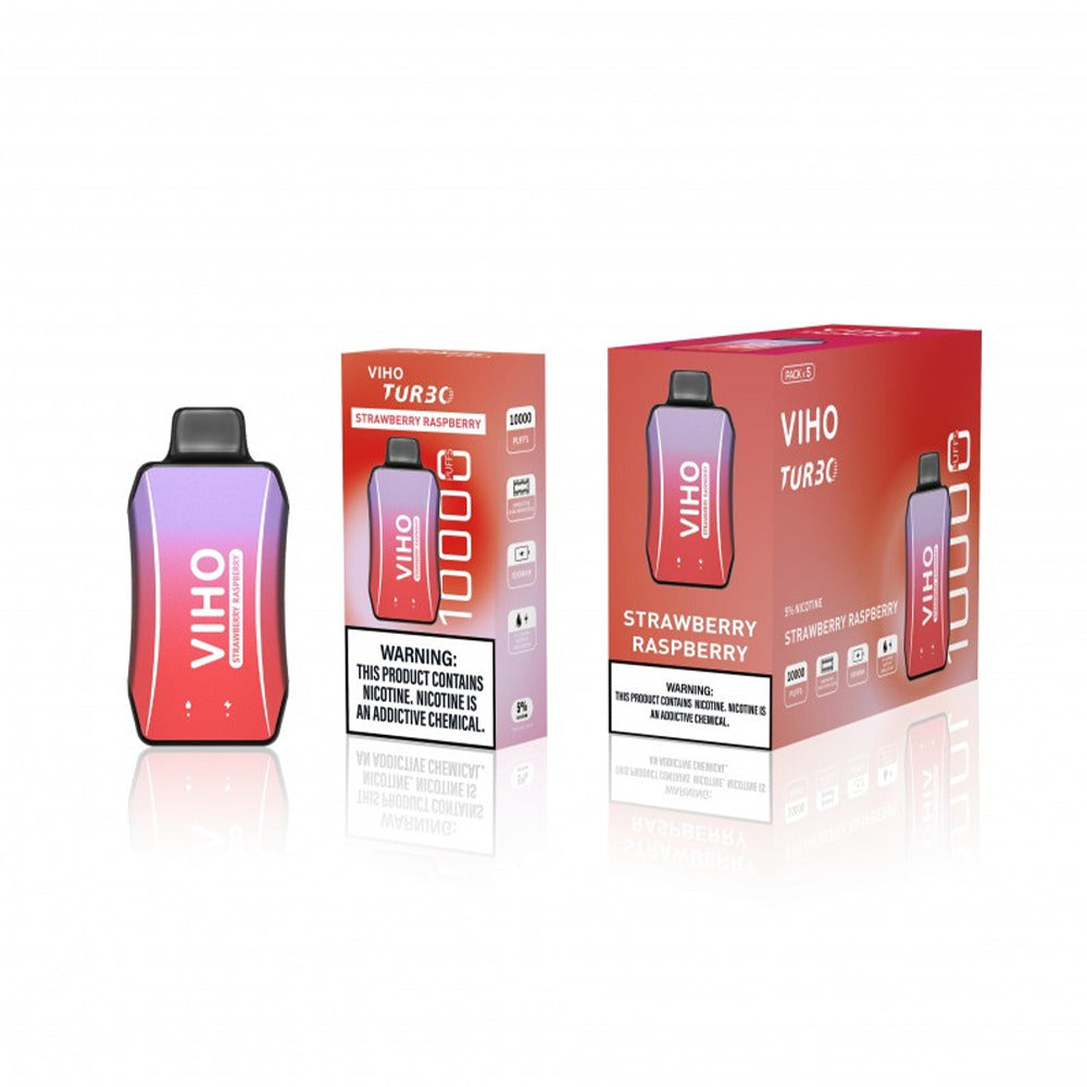 Viho Turbo Disposable | 10000 Puffs | 17mL | 50mg | MOQ 5 | Strawberry Raspberry with packaging