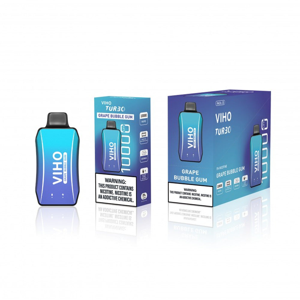 Viho Turbo Disposable | 10000 Puffs | 17mL | 50mg | MOQ 5 | Grape Bubble Gum with packaging