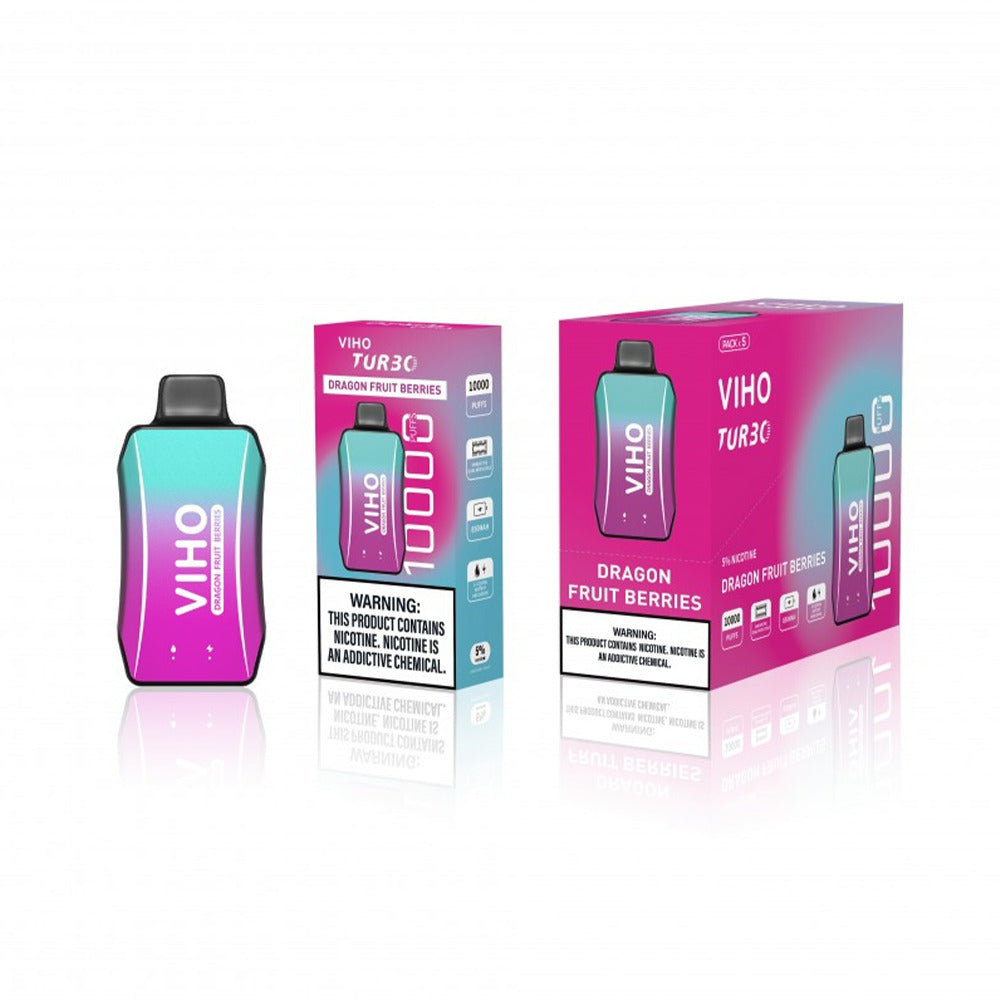Viho Turbo Disposable | 10000 Puffs | 17mL | 50mg | MOQ 5 | Dragon Fruit Berries with packaging