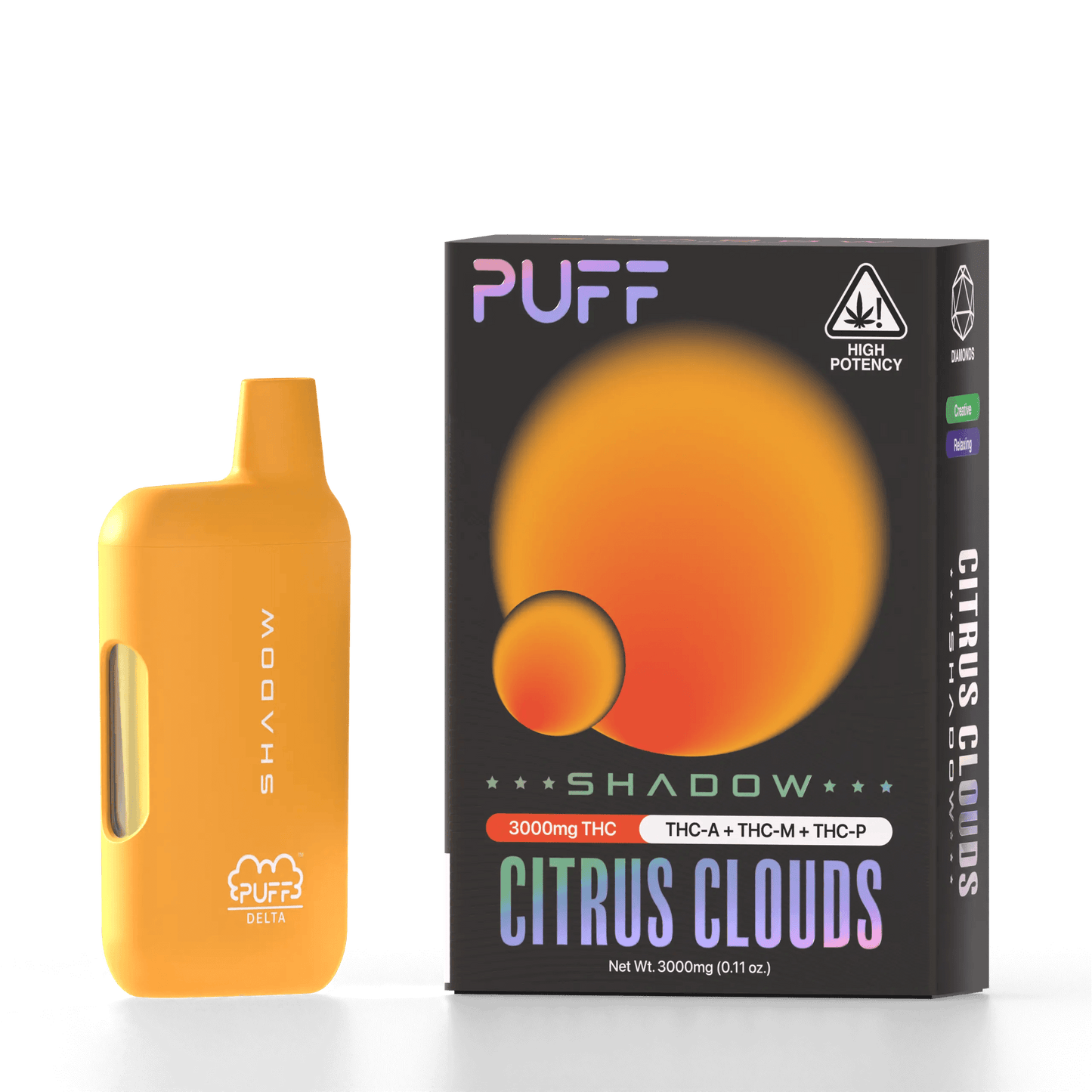 Puff Delta Shadow D8 Disposable (3g) - Citrus Clouds with packaging