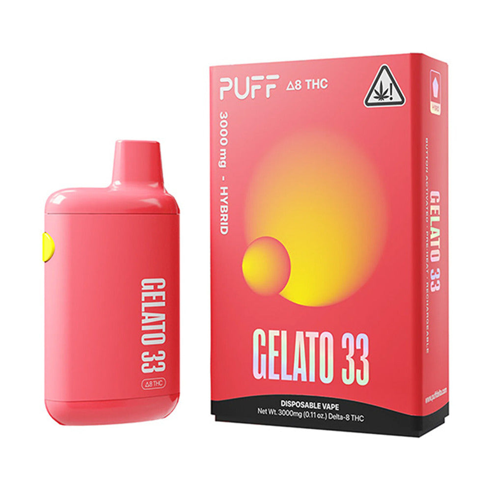 Puff Delta D8 Disposable (3g) - Gelato 33 with packaging