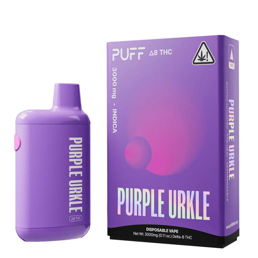 Puff Delta D8 Disposable (3g) - Purple Urkle with packaging