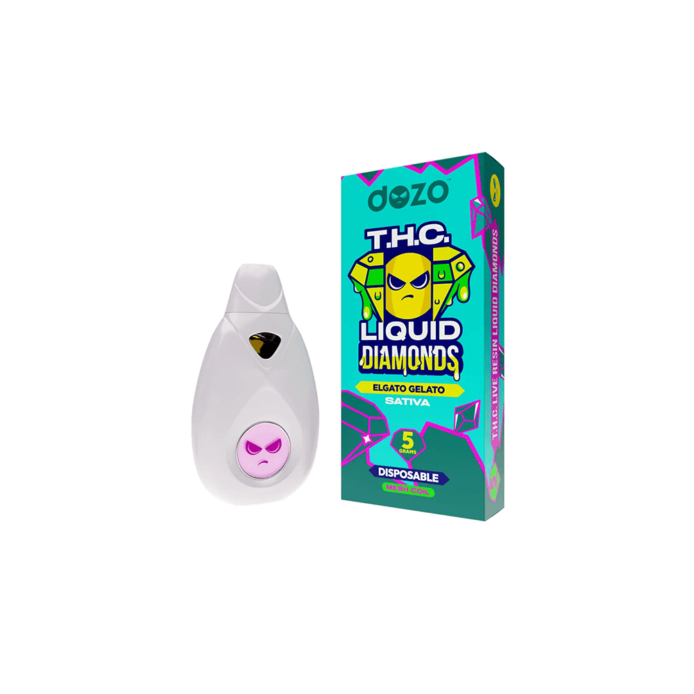 Dozo THC-A Liquid Diamonds Disposables (5g)-Elgato Gelato with Packaging