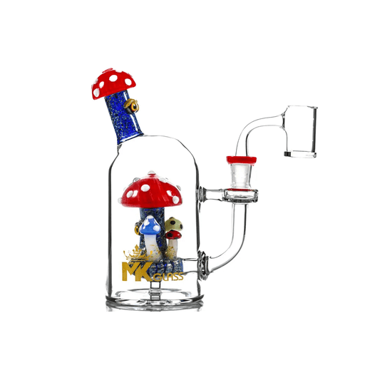 MKGlass MK100 Trippy Mushroom Premium Dab Kit 7″ Water Pipe | Red