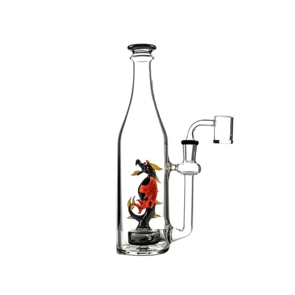 MKGlass TX42 Toxic Dragon Bottle Rig 10″ Water Pipe | Black