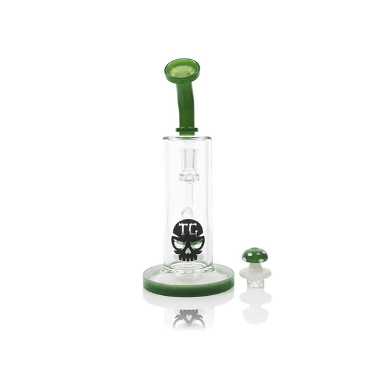 MKGlass TX4 Toxic Mushroom Rig 8″ Water Pipe | Green
