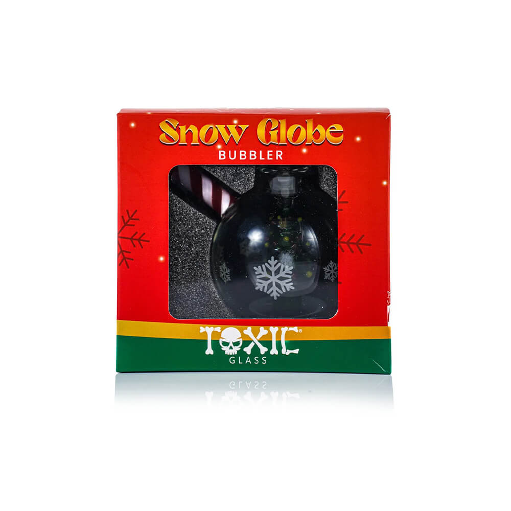 MKGlass TXBUB68 Christmas Snowball 3″ Glass Bubbler | with Packaging