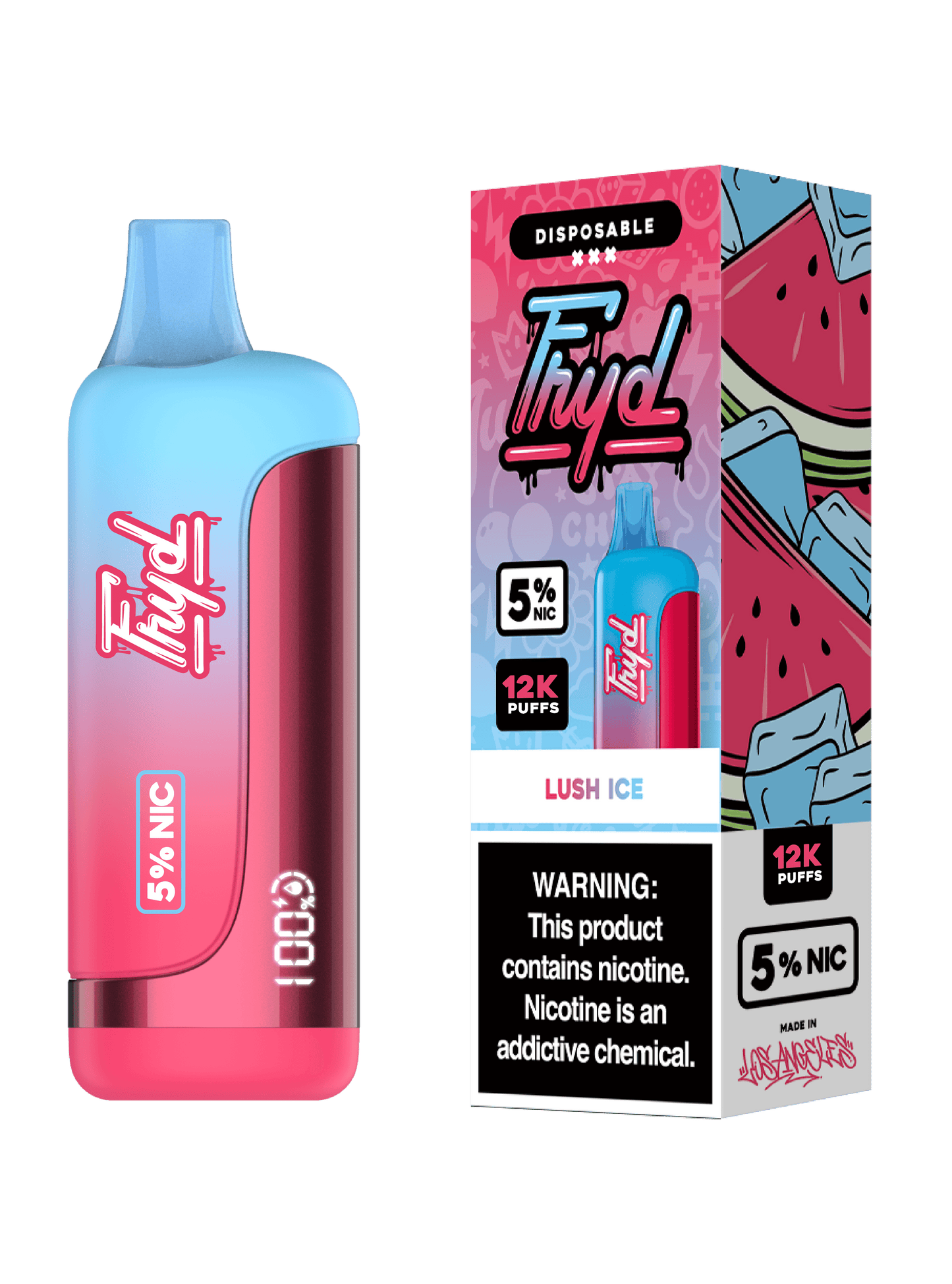 FRYD Disposable | 12000 Puffs | 17mL | 50mg | MOQ 5 | Lush Ice with Packaging