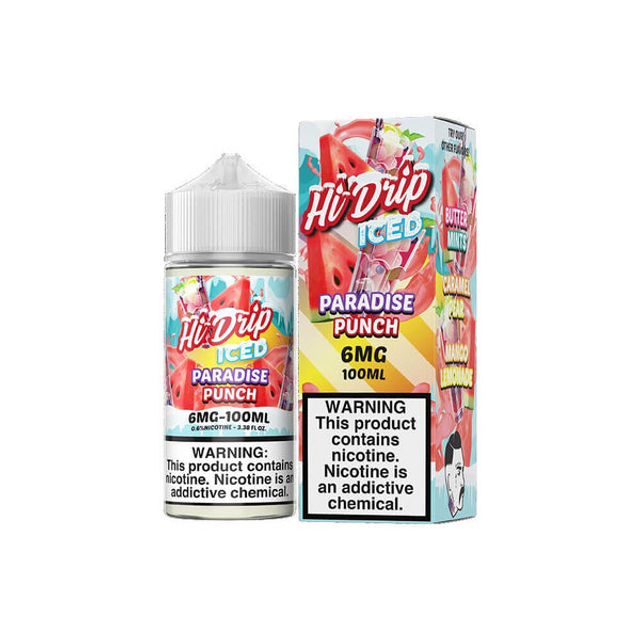 Hi-Drip Series E-Liquid 100mL (Freebase) | 6mg | Paradise Punch Iced with packaging