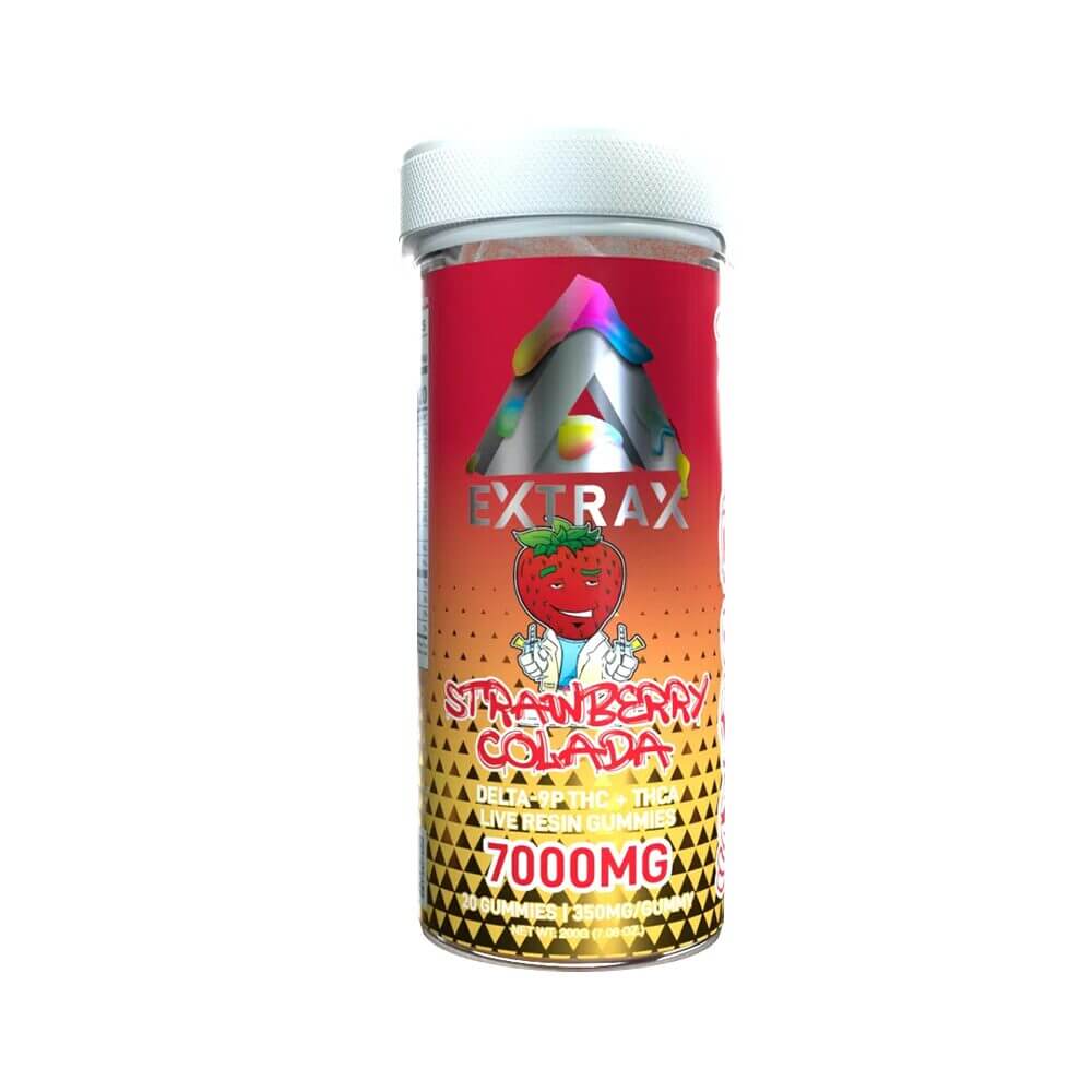 Adios Blends D9 + THCA LR Gummies (7000mg 20ct Jar) Strawberry Colada