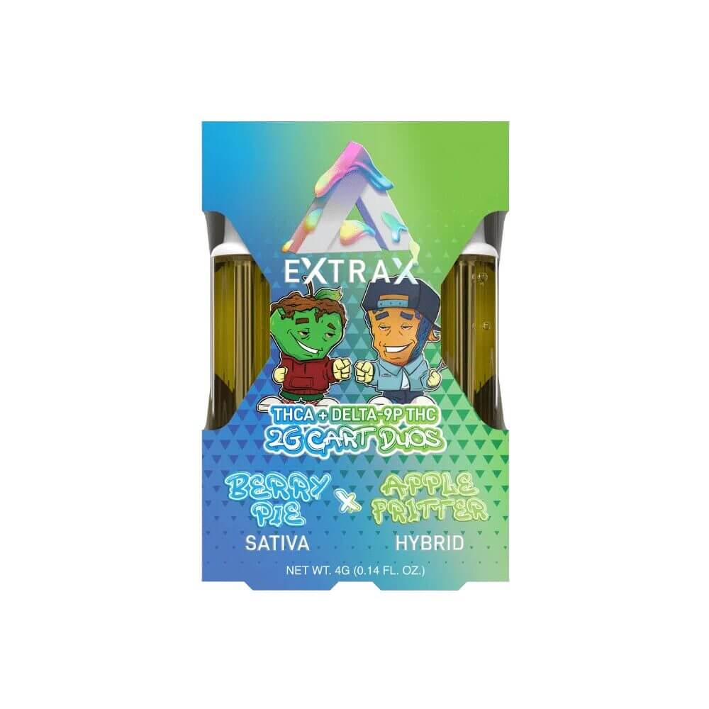 Adios Blends D9 + THCA LR Dual Carts (4g) | (2g) 2-Pack  Apple Fritter 2g + Berry Pie 2g