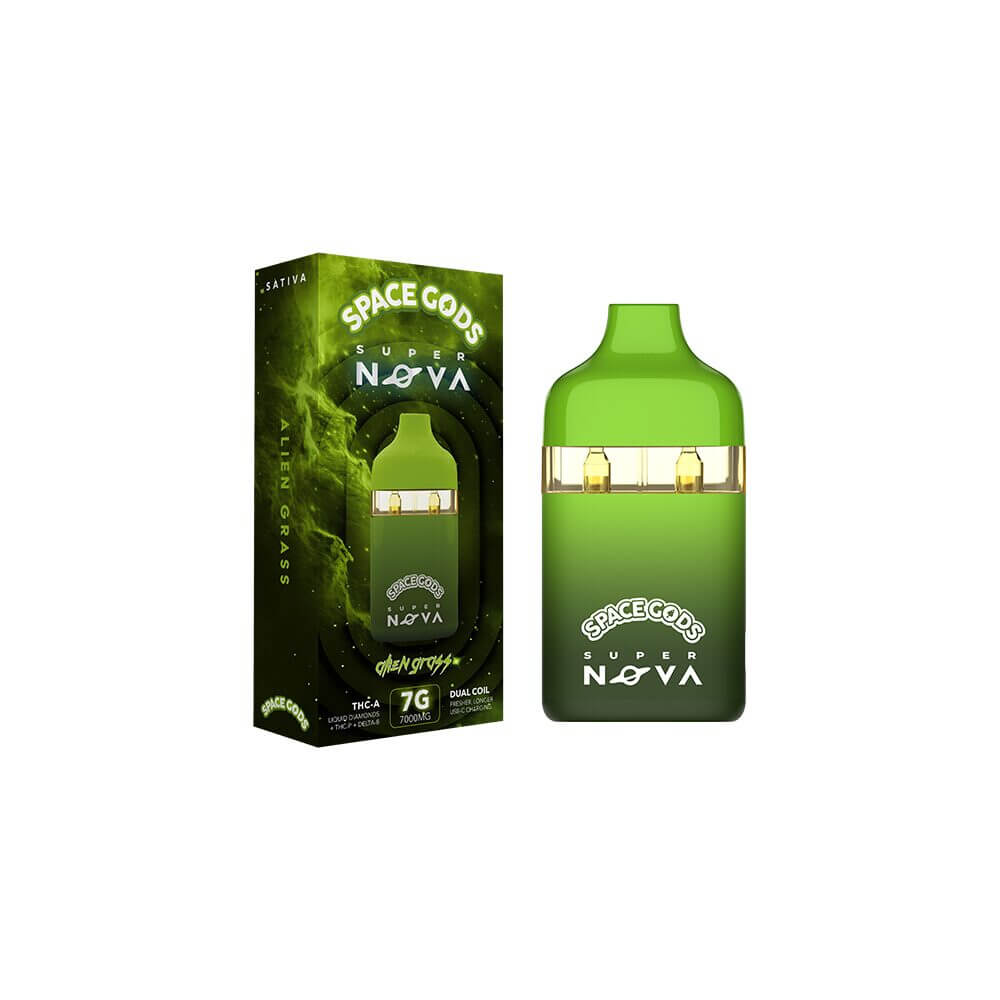 Space Gods Super Nova D8 + THCA Liquid Diamonds Disposable (7g) Alien Grass