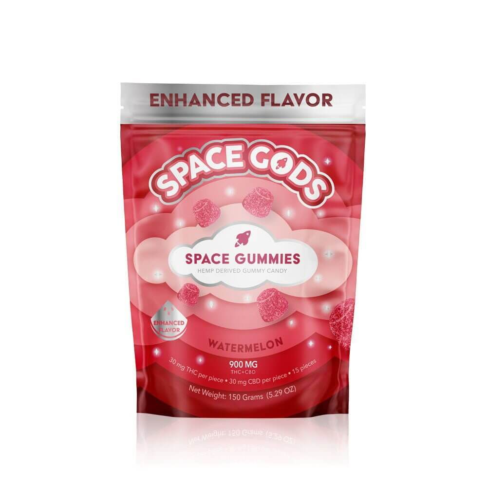 Space Gods Mega Dose D9 + CBD Space Gummies (900mg 15ct Pouch) Watermelon