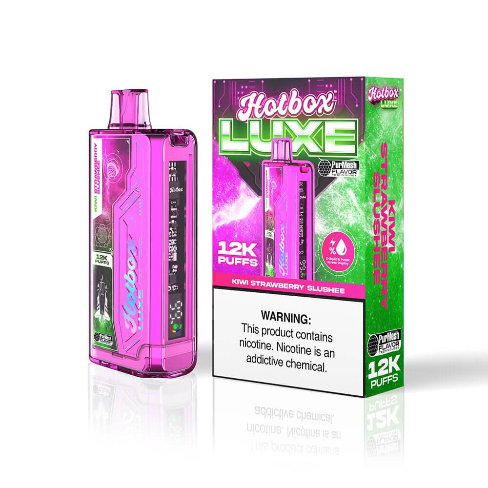 Puff HotBox Luxe Disposable | 12000 puffs | 20mL | 50mg | MOQ 5pc | Kiwi Strawberry Slushie with Packaging