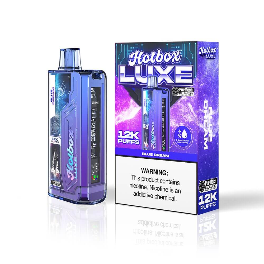 Puff HotBox Luxe Disposable | 12000 puffs | 20mL | 50mg | MOQ 5pc | Blue Dream with Packaging 