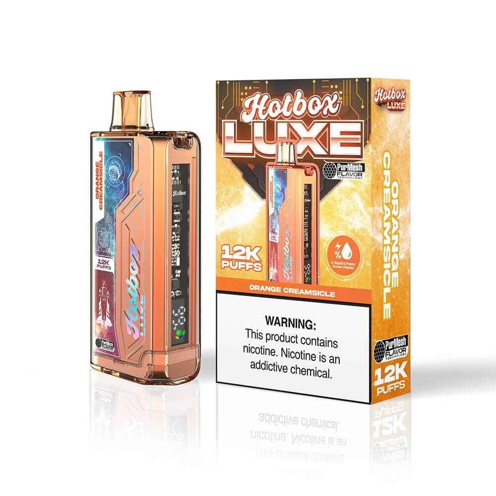 Puff HotBox Luxe Disposable | 12000 puffs | 20mL | 50mg | MOQ 5pc | Orange Creamsicle with Packaging
