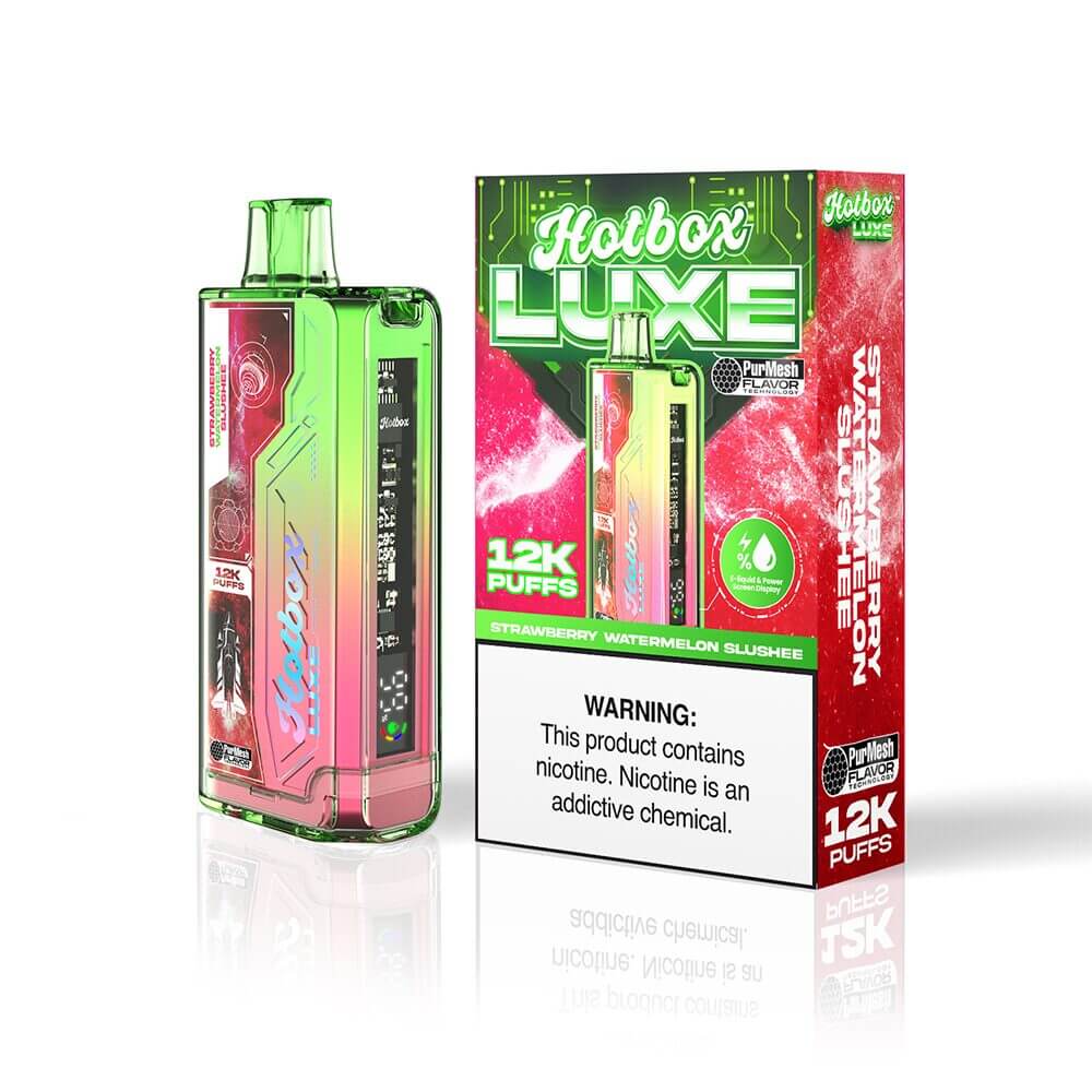 Puff HotBox Luxe Disposable | 12000 puffs | 20mL | 50mg | MOQ 5pc | Strawberry Watermelon Slushie with Packaging