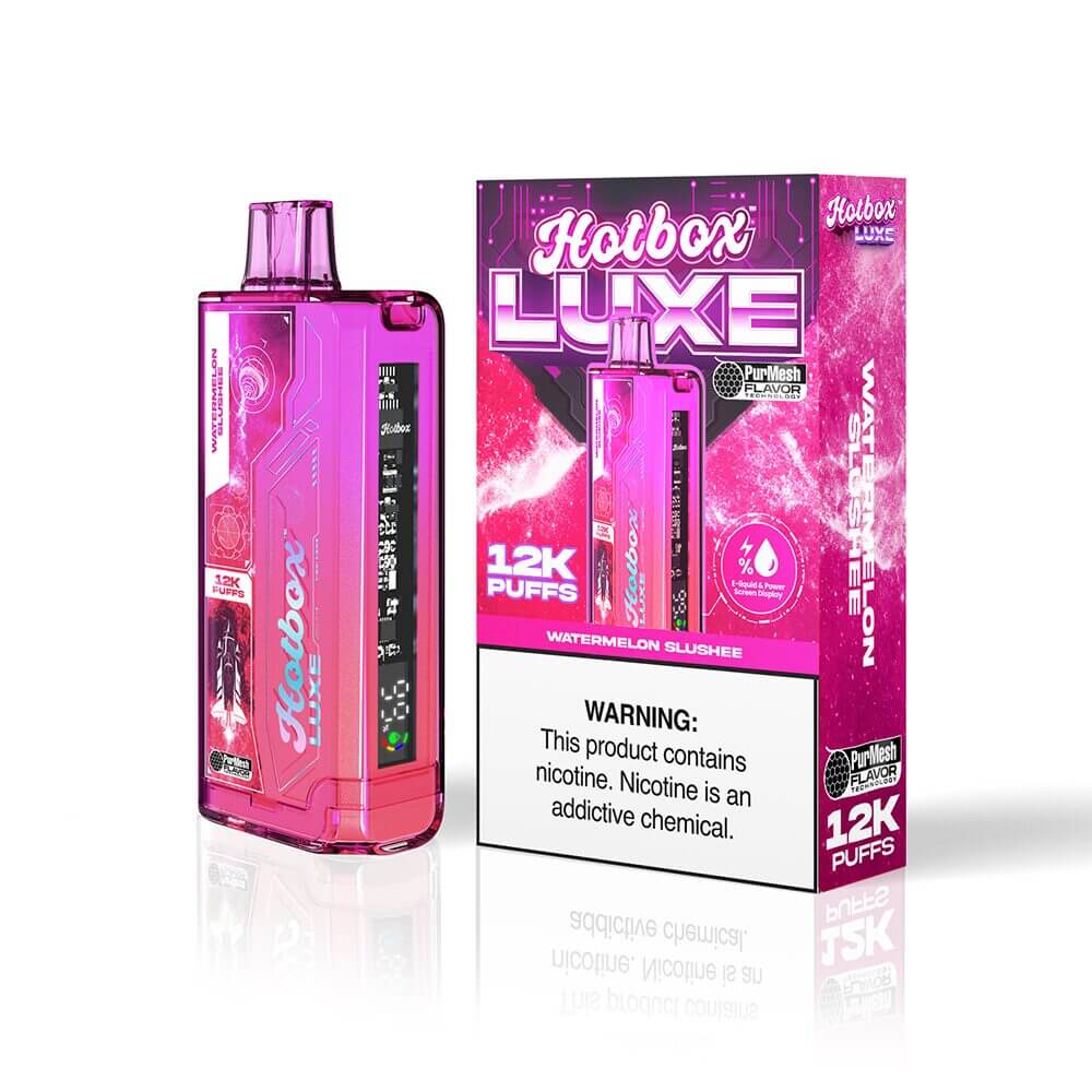 Puff HotBox Luxe Disposable | 12000 puffs | 20mL | 50mg | MOQ 5pc | Watermelon Slushie with Packaging