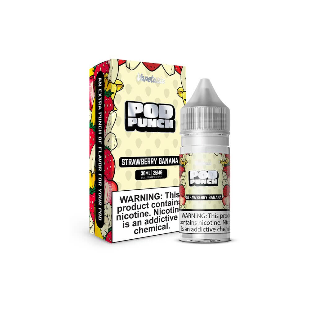 Vapetasia Salt Series E-Liquid | 30mL | 25mg | (Salt Nic) | Pod Punch Strawberry Banana with Packaging