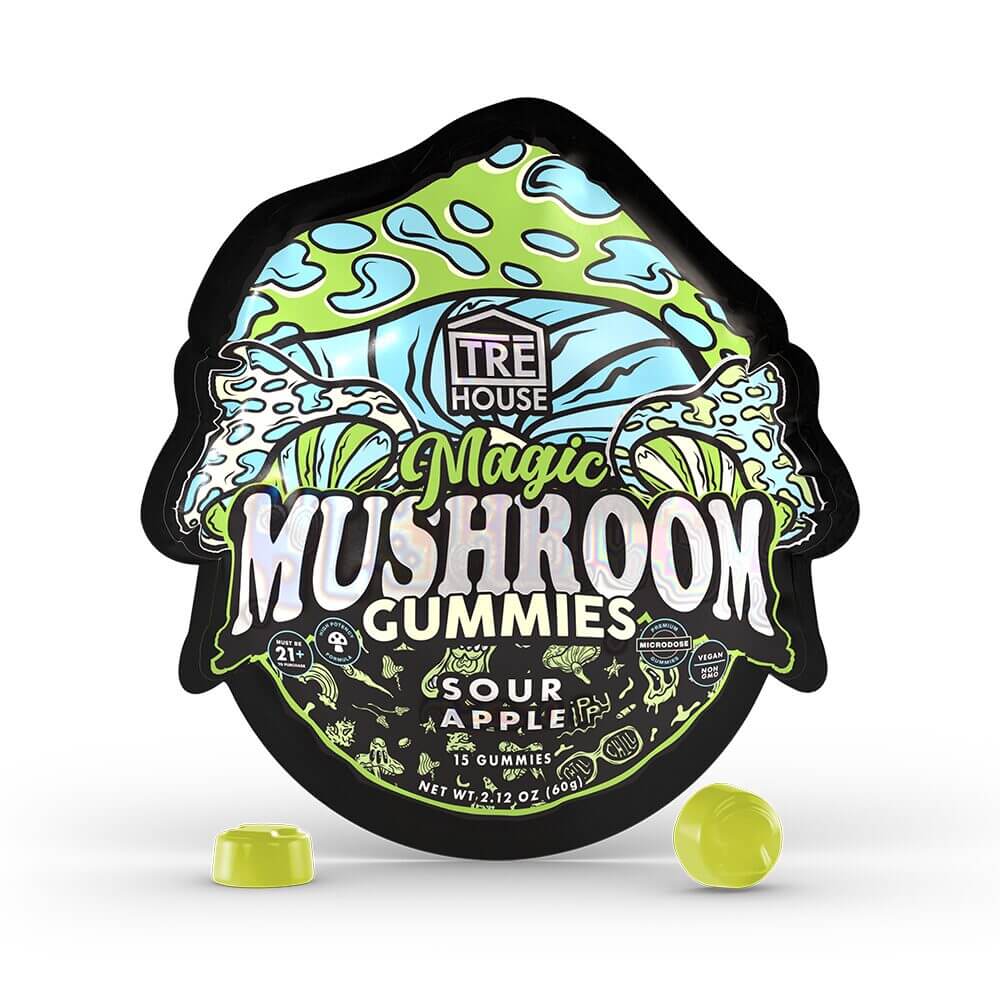Tre House Magic Mushroom Gummies (15ct Pouch) | Sour Apple