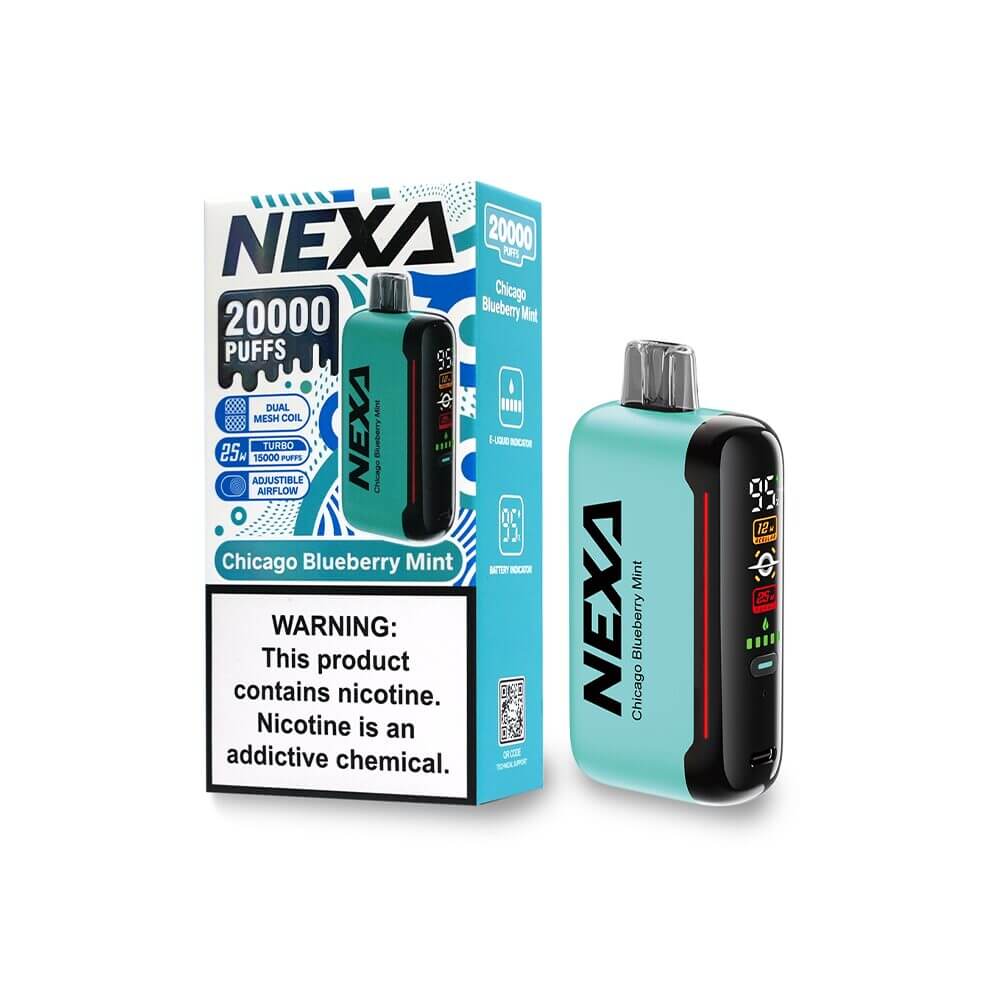 NEXA N20000 Disposable | 20000 Puffs | 20mL | 50mg | MOQ 5 | Chicago Blueberry Mint with Packaging