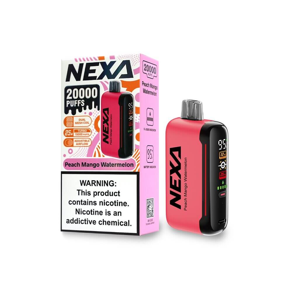 NEXA N20000 Disposable | 20000 Puffs | 20mL | 50mg | MOQ 5 | Peach Mango Watermelon with Packaging