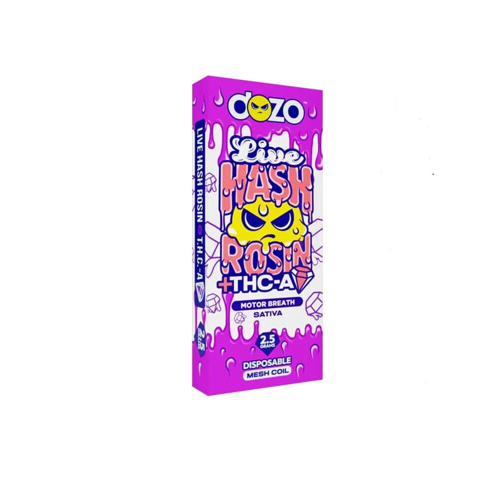 Dozo Live Hash Rosin Diamond THC-A Disposable (2.5g) | Motor Breath with Packaging