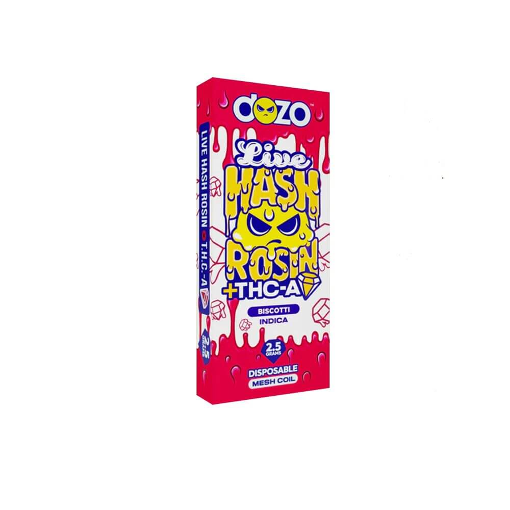 Dozo Live Hash Rosin Diamond THC-A Disposable (2.5g) | Biscotti with Packaging