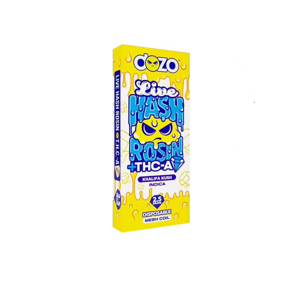 Dozo Live Hash Rosin Diamond THC-A Disposable (2.5g) | Khalifa Kush with Packaging