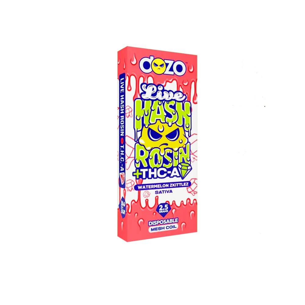 Dozo Live Hash Rosin Diamond THC-A Disposable (2.5g) | Watermelon Zkittlez with Packaging