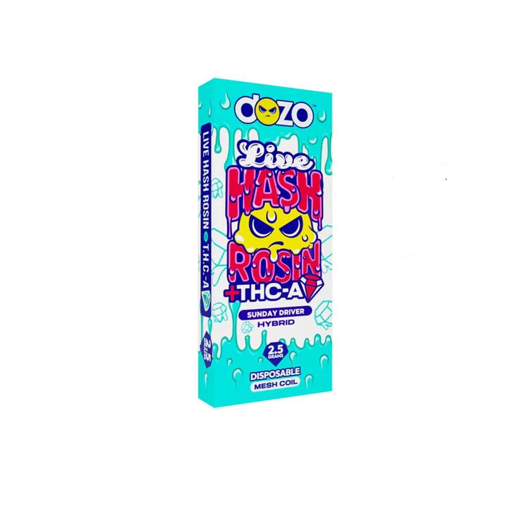 Dozo Live Hash Rosin Diamond THC-A Disposable (2.5g) | Sunday Driver with Packaging