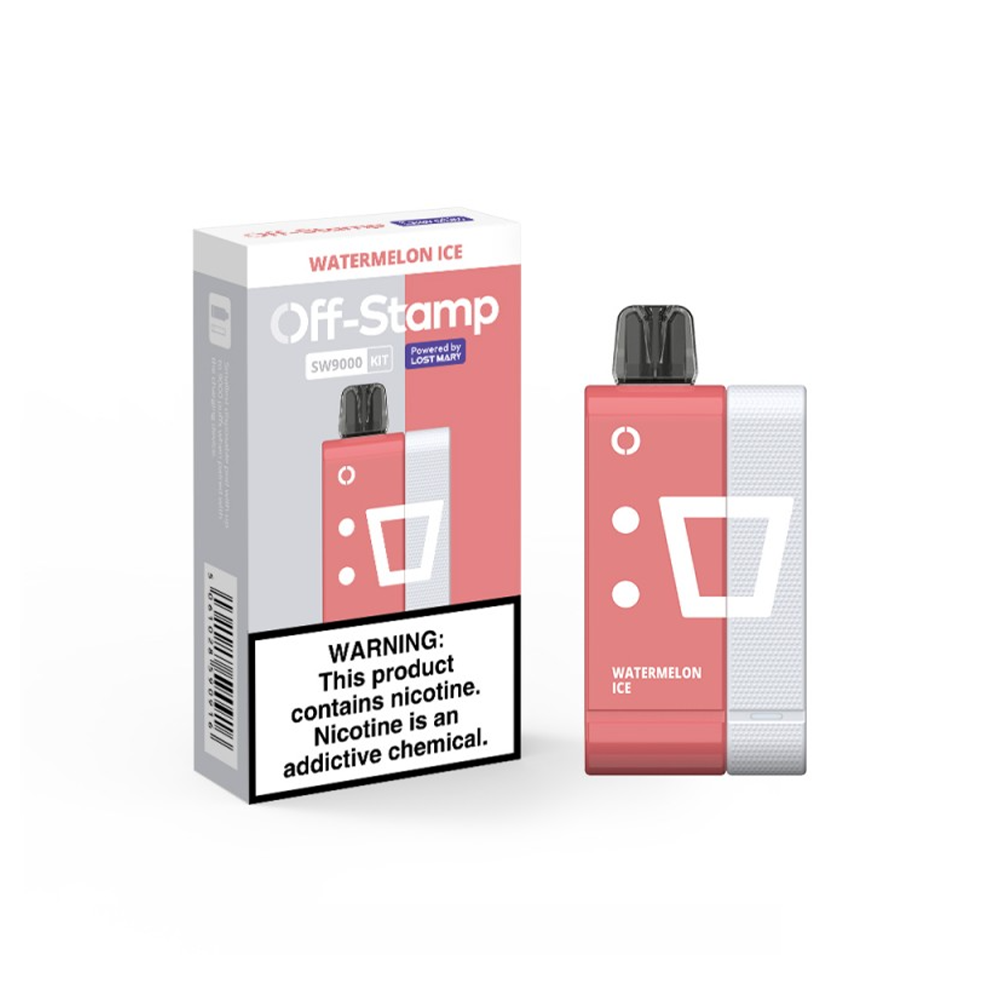 Off Stamp Disposable Kit | 9000 Puffs | 13mL | 50mg | (Disposable + Power Dock) | MOQ 5 | Watermelon Ice  with Packaging 