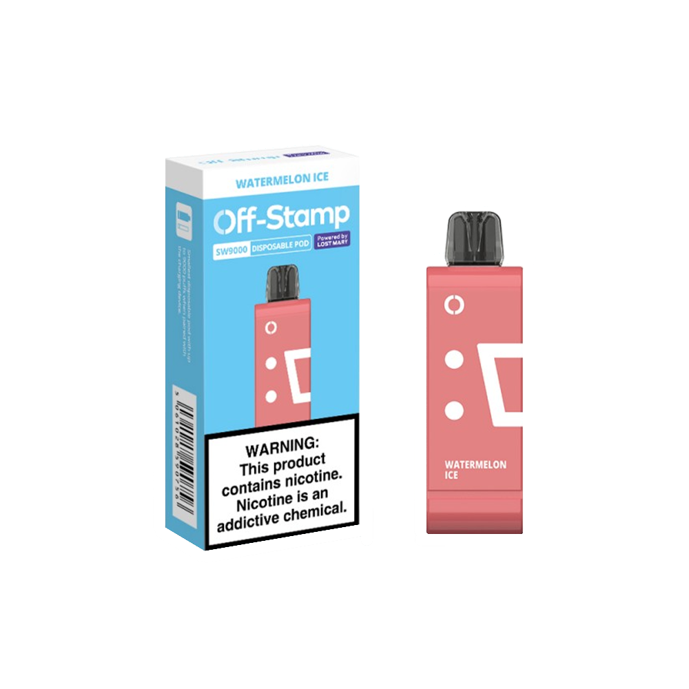 Off Stamp Pod Disposable | 9000 Puffs | 13mL | 50mg | (Pod Disposable Only) | MOQ 10 | Watermelon Ice with Packaging