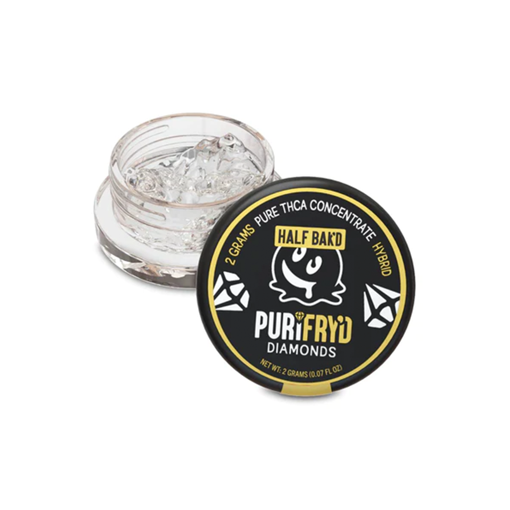 Half Baked PURIFRYD Live Resin THCA Concentrate Diamonds (2g Jar)