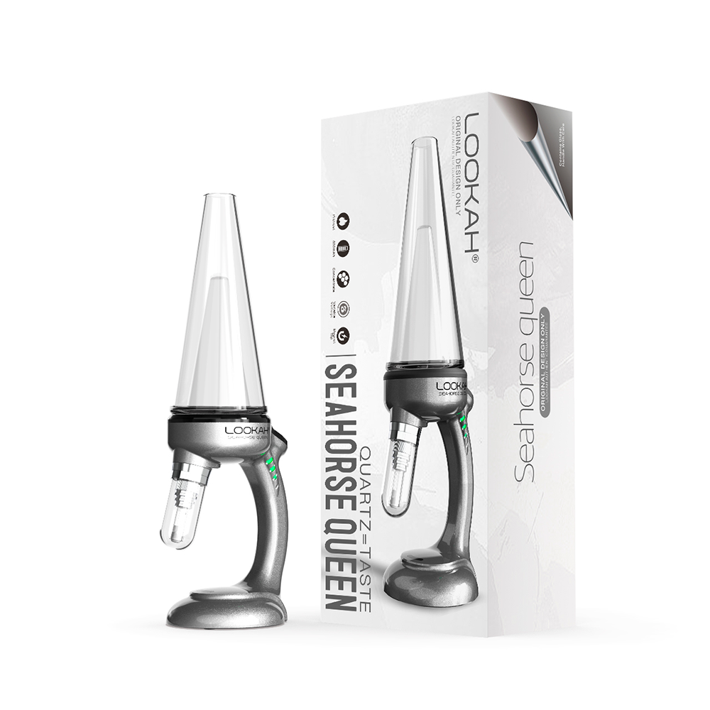 Lookah Seahorse Queen E-Dab Rig Gray with Packaging