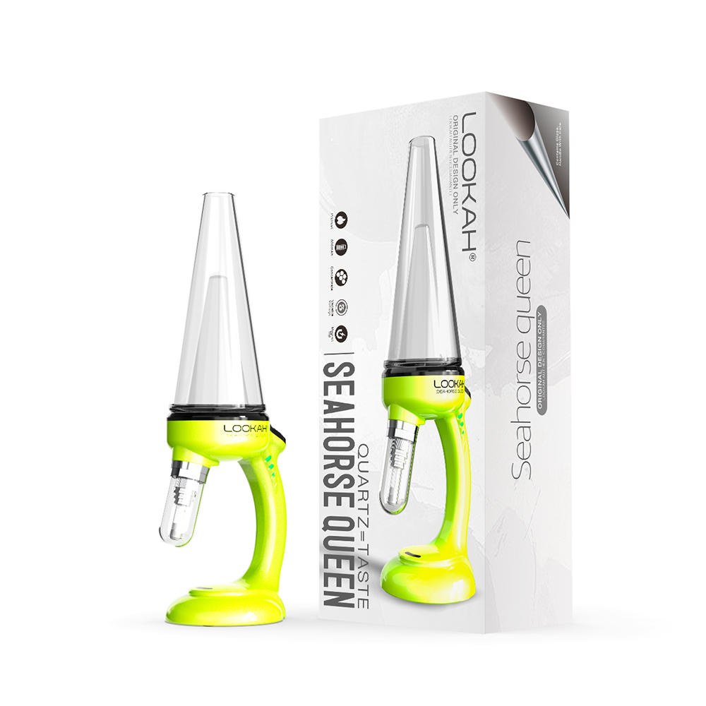 Lookah Seahorse Queen E-Dab Rig Yellow with Packaging