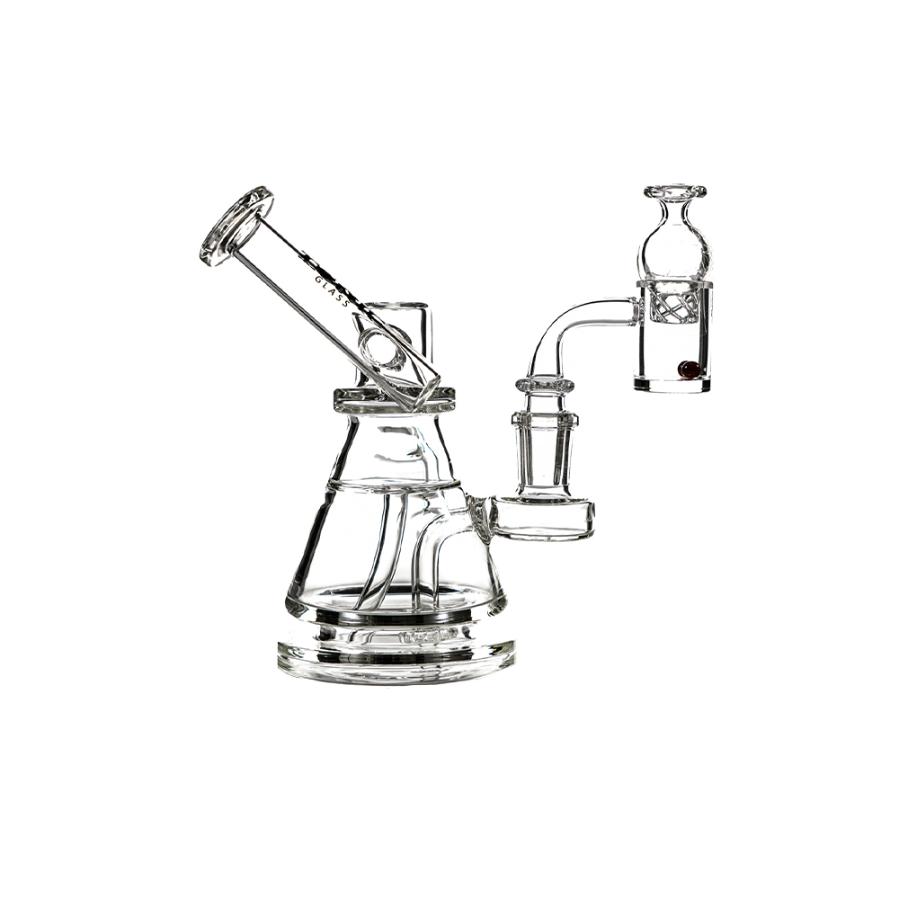 MKGlass TX53 Toxic Pyramid Sidecar 6″ Water Pipe Clear